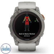 fēnix® 7X Pro Sapphire Solar Edition Titanium with Fog Grey/Ember Orange Band