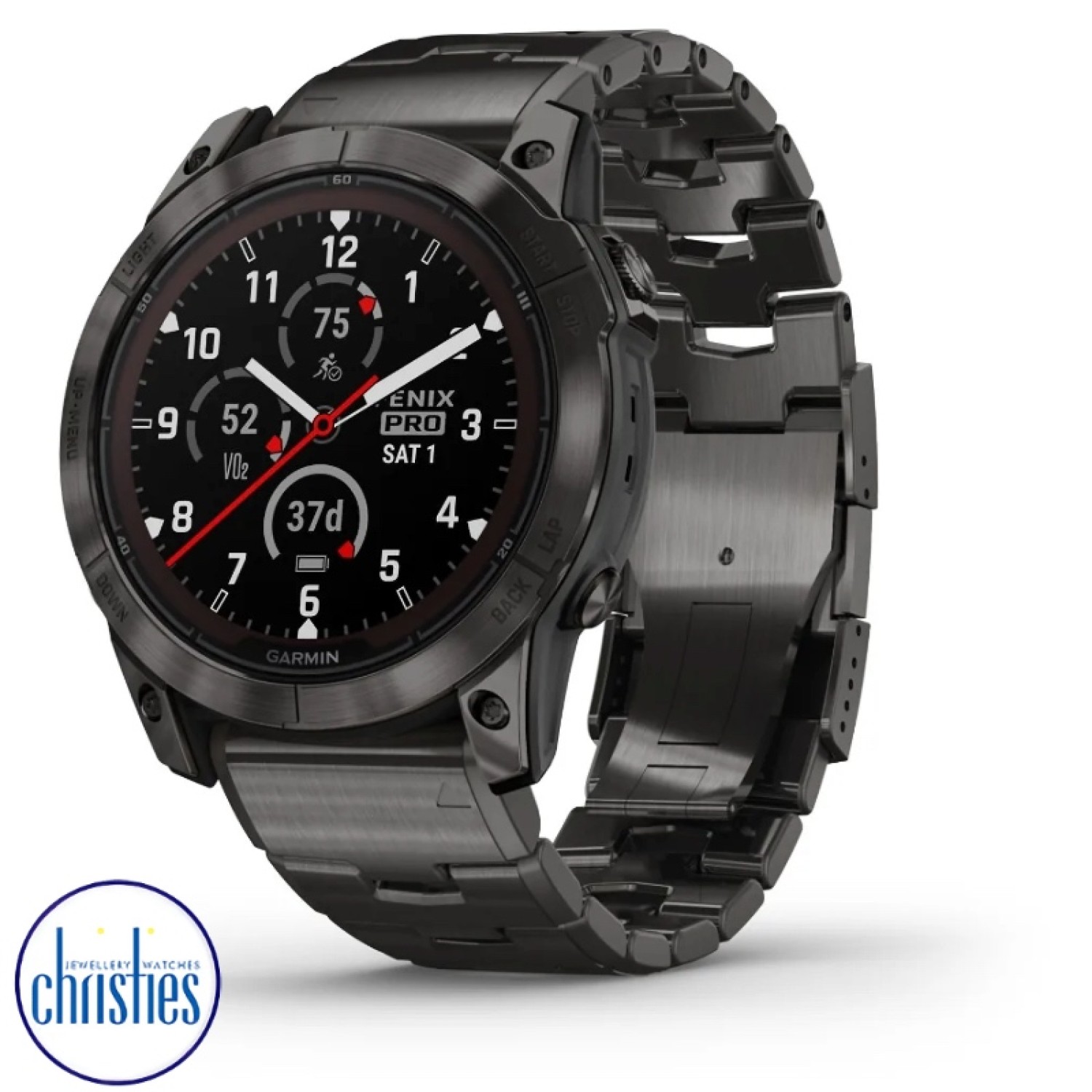 Christies Jewellery - fēnix® 7X Pro Sapphire Solar Edition Carbon Grey DLC Titanium with Vented Titanium Bracelet Watches Auckland NZ 010-02778-31 fēnix® 7X Pro Sapphire Solar Edition Carbon Grey DLC Titanium with Vented Titanium Bracelet 010-02778-31 Watches Auckland 010-02778-31