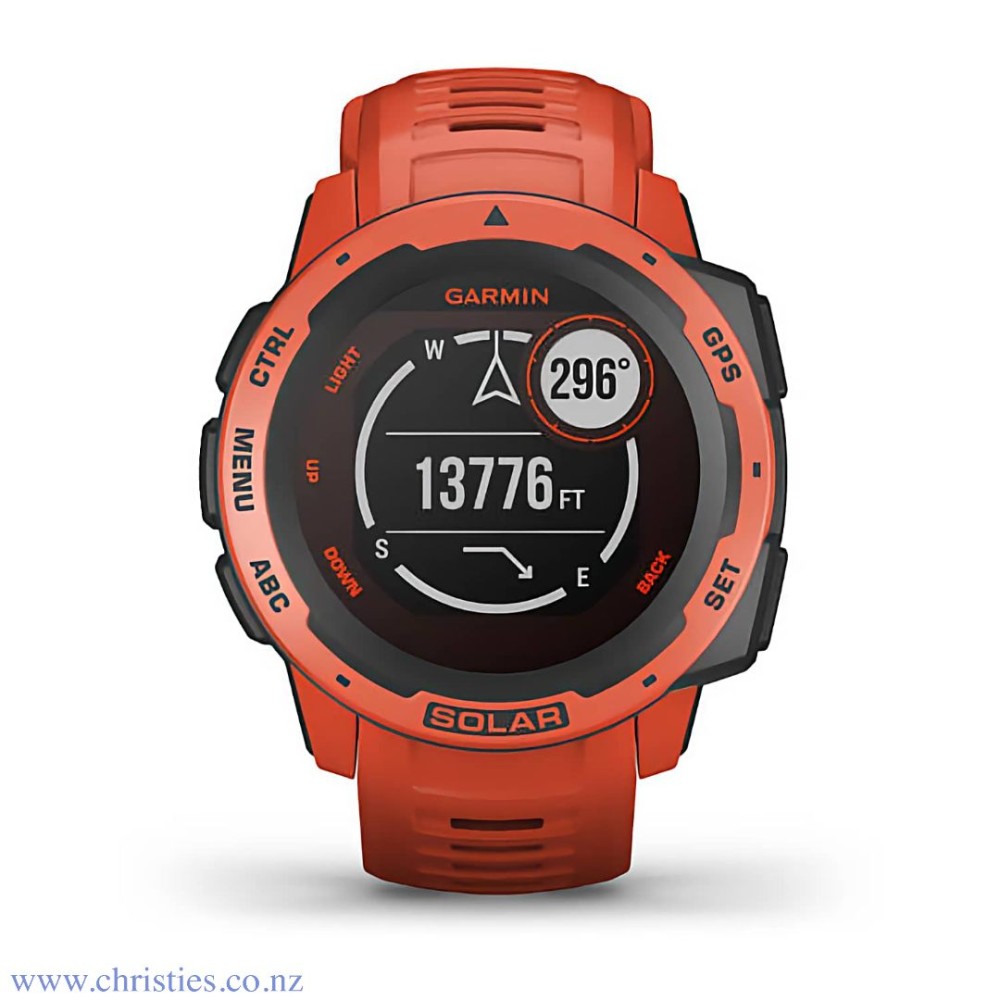 010-02293-21 Garmin Instinct Flame Red Solar Outdoor Adventure Watch Instinct 010-02293-21 010-02293-21 Garmin Instinct Flame Red Solar Outdoor Adventure Watch. Instinct is a GPS smartwatch built to break convention, conquer the elements and endure longer. It’s now taking battery life to a new level by harnessing the power of the sun. Experienc