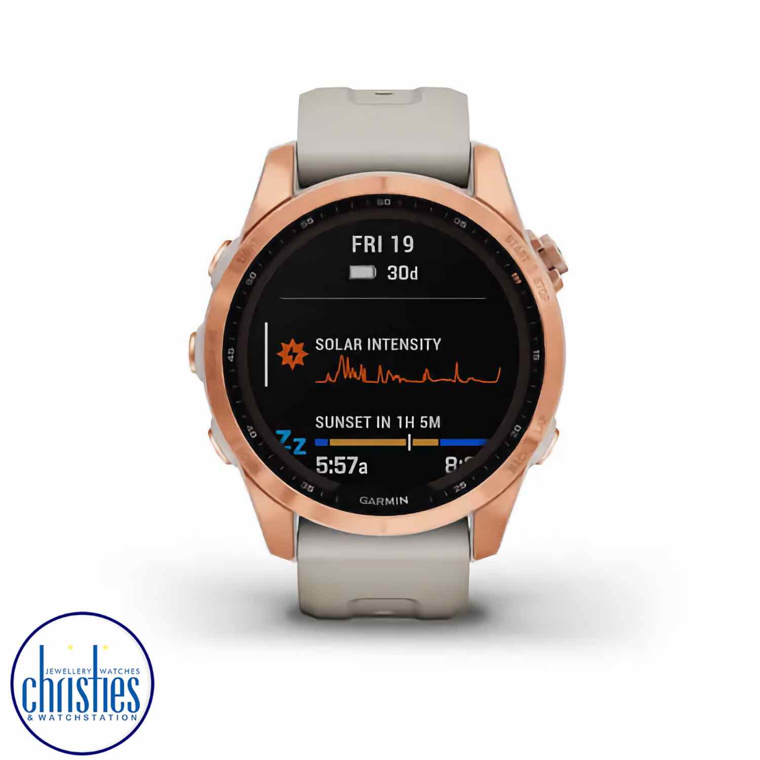 Garmin fenix 7S Watch Solar Edition Rose Gold with Light Sand Band Titanium & Light Sand Band 010-02539-22 garmin fenix 7 sale nz Garmin fenix 7S Watch Solar Edition Rose Gold with Light Sand Band