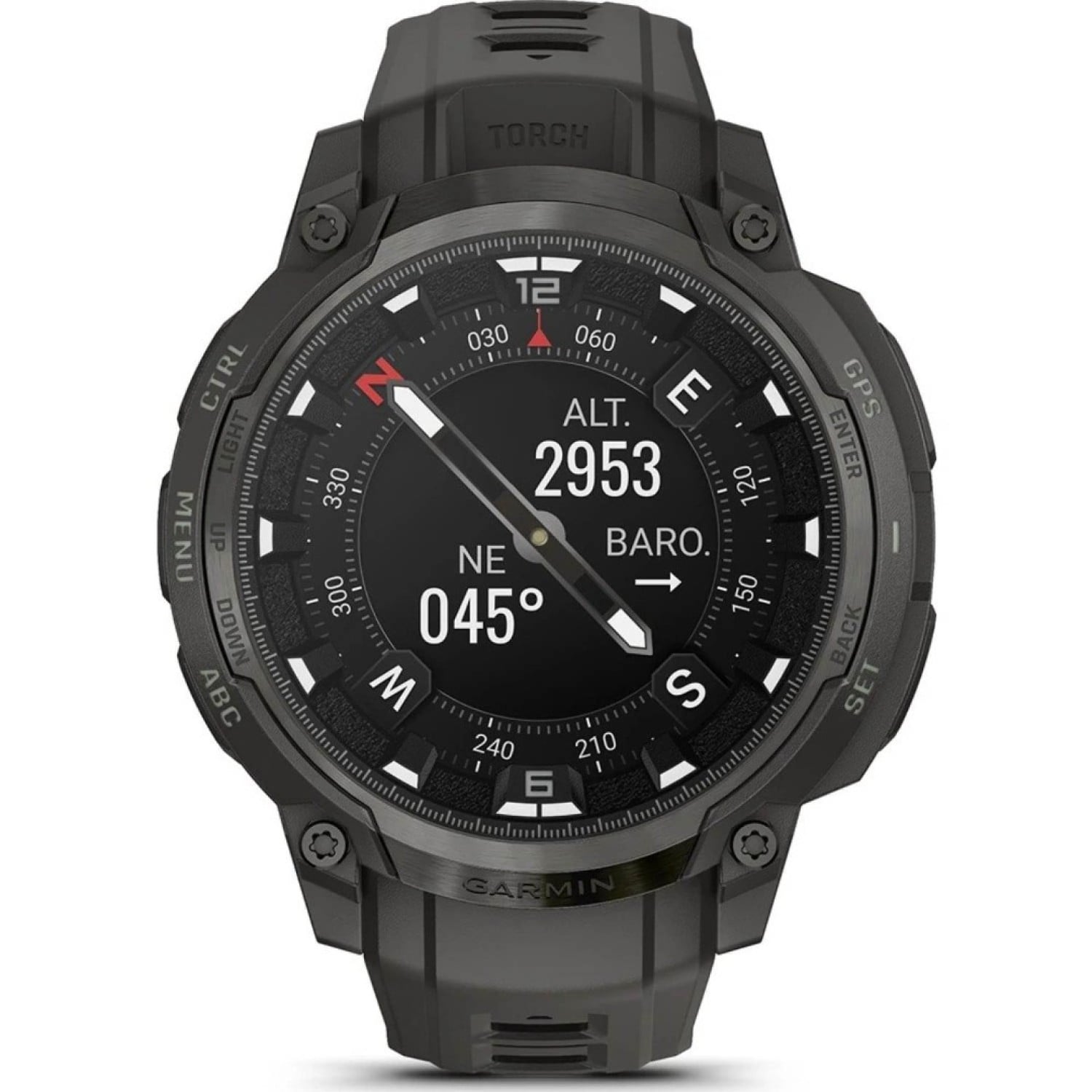 Garmin Instinct Crossover AMOLED Watch – Model 010-03398-00 with rugged GPS, analog hands, and AMOLED display