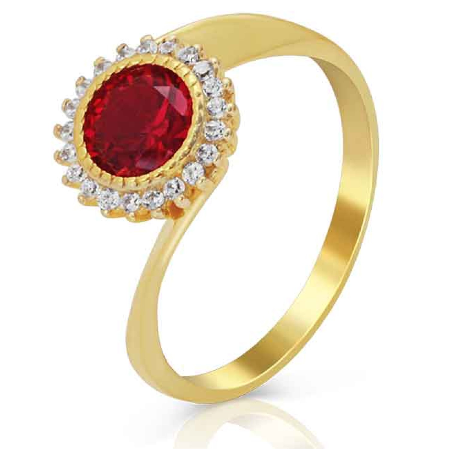 9ct Yellow Gold and Ruby Coloured Cubic Zirconia Ring. 9ct Yellow Gold and Ruby Coloured Cubic Zirconia Ring 9ct Gold OXIPAY - Have it now and pay over 4 fortnightly payments - Interest free Set with Ruby coloured Cubic Zirconia Christies exclusive 5 year