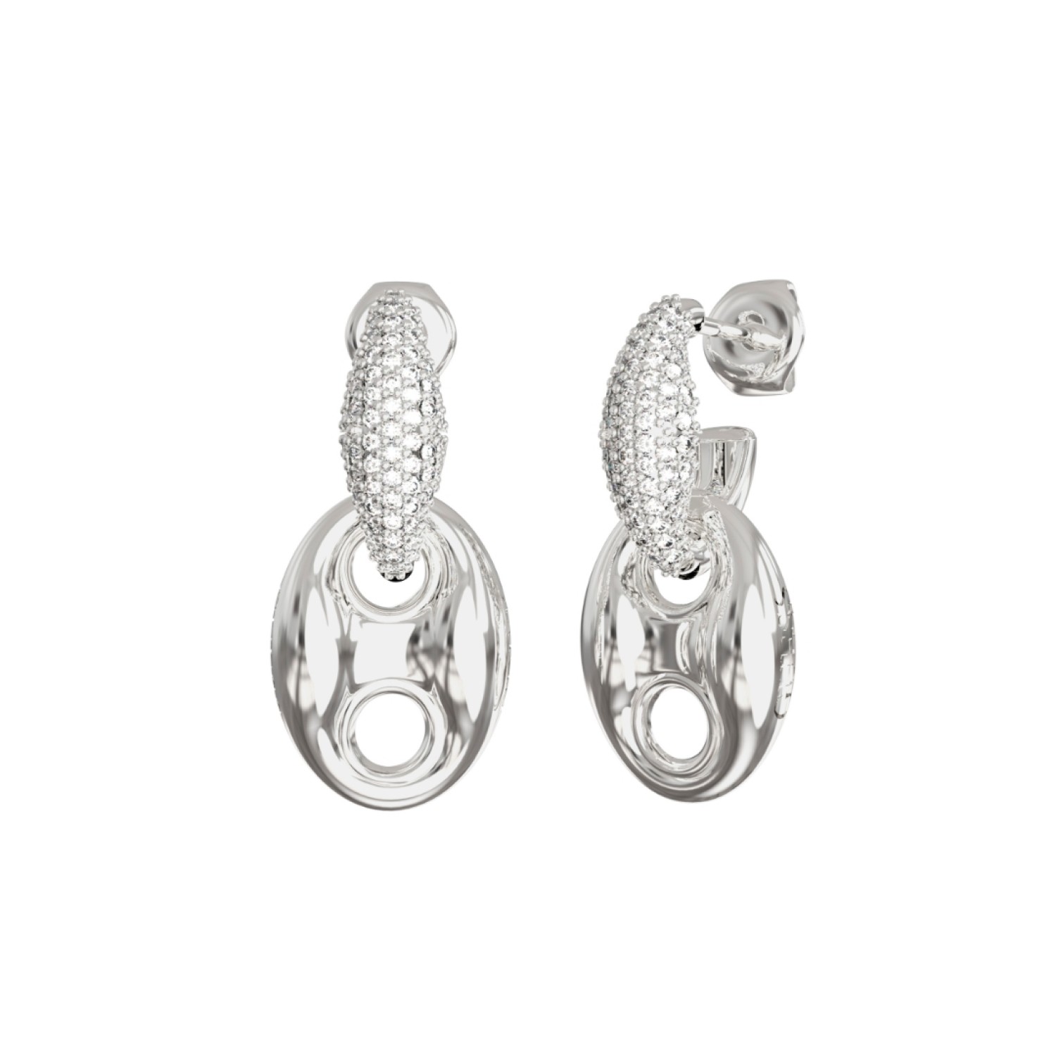 GUESS 25mm Marine Pave Link Earrings JUBE06221JWRHT/U – Guess Jewellery Auckland | GUESS jewellery effortlessly transitions from daytime to nighttime wear, Fast Free Delivery from Auckland GUESS 25mm Marine Pave Link Earrings JUBE06221JWRHT/U by Guess Jewellery