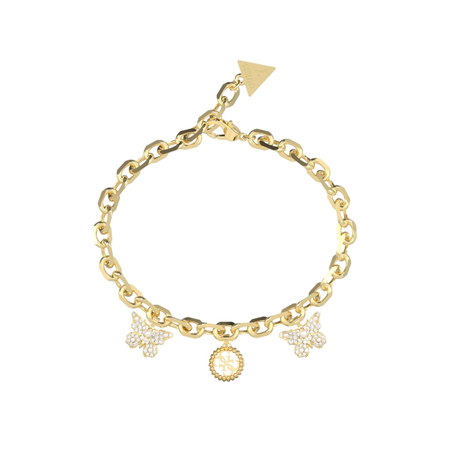GUESS BORBOLETA & 4G CHARM Bracelet JUBB06130JWYGL – Guess Jewellery Auckland | GUESS jewellery effortlessly transitions from daytime to nighttime wear, Fast Free Delivery from Auckland GUESS BORBOLETA & 4G CHARM Bracelet JUBB06130JWYGL by Guess Jewellery