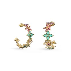 GUESS Crystal Flower Hoop Earrings JUBE06031JWYGMCT/U