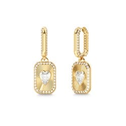 GUESS Ladies Gold-Tone 27mm Love Tag Pendant Earrings JUBE06354JWYGT/U GUESS Ladies Gold-Tone 27mm Love Tag Pendant Earrings JUBE06354JWYGT/U