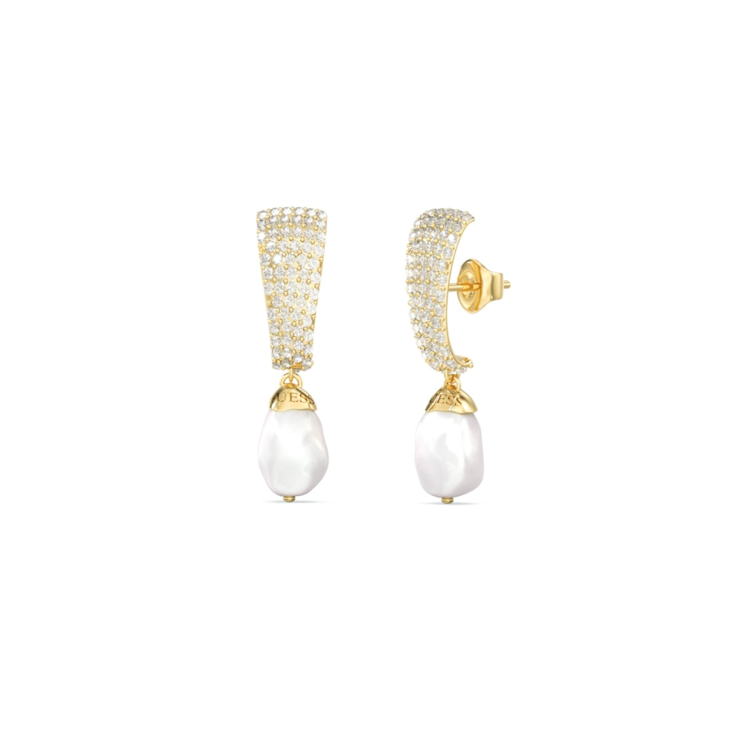 GUESS Ladies Gold-Tone 32mm Pearly Pave Pendants JUBE06479JWYGT/U GUESS Ladies Gold-Tone 32mm Pearly Pave Pendants JUBE06479JWYGT/U by Guess Jewellery