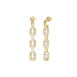 GUESS Ladies Gold-Tone 45mm Gemstone Earrings JUBE06354JWYGT/U