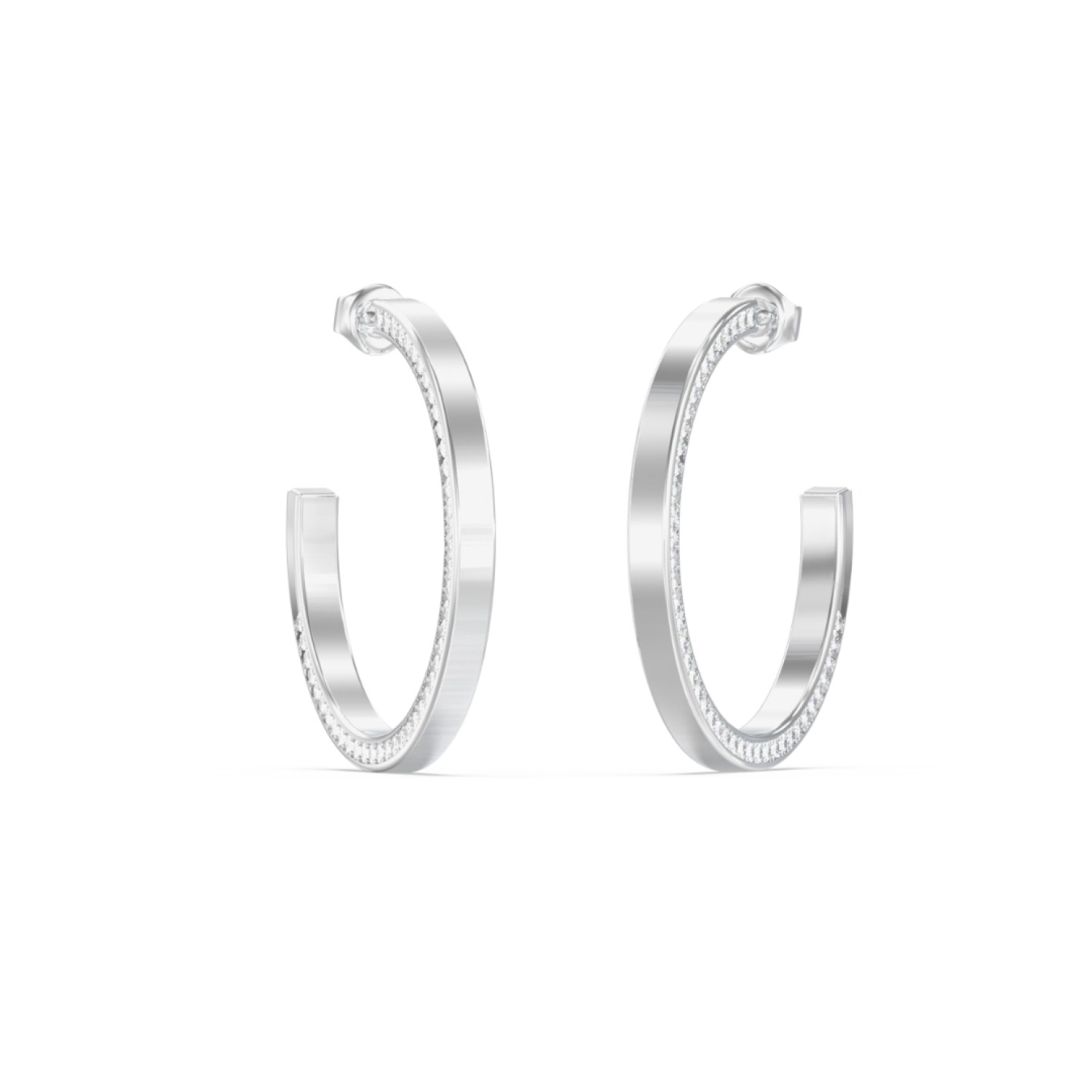 GUESS Ladies Silver-Tone 40mm Crystals Hoops JUBE06437JWRHT/U GUESS Ladies Silver-Tone 40mm Crystals Hoops JUBE06437JWRHT/U by Guess Jewellery