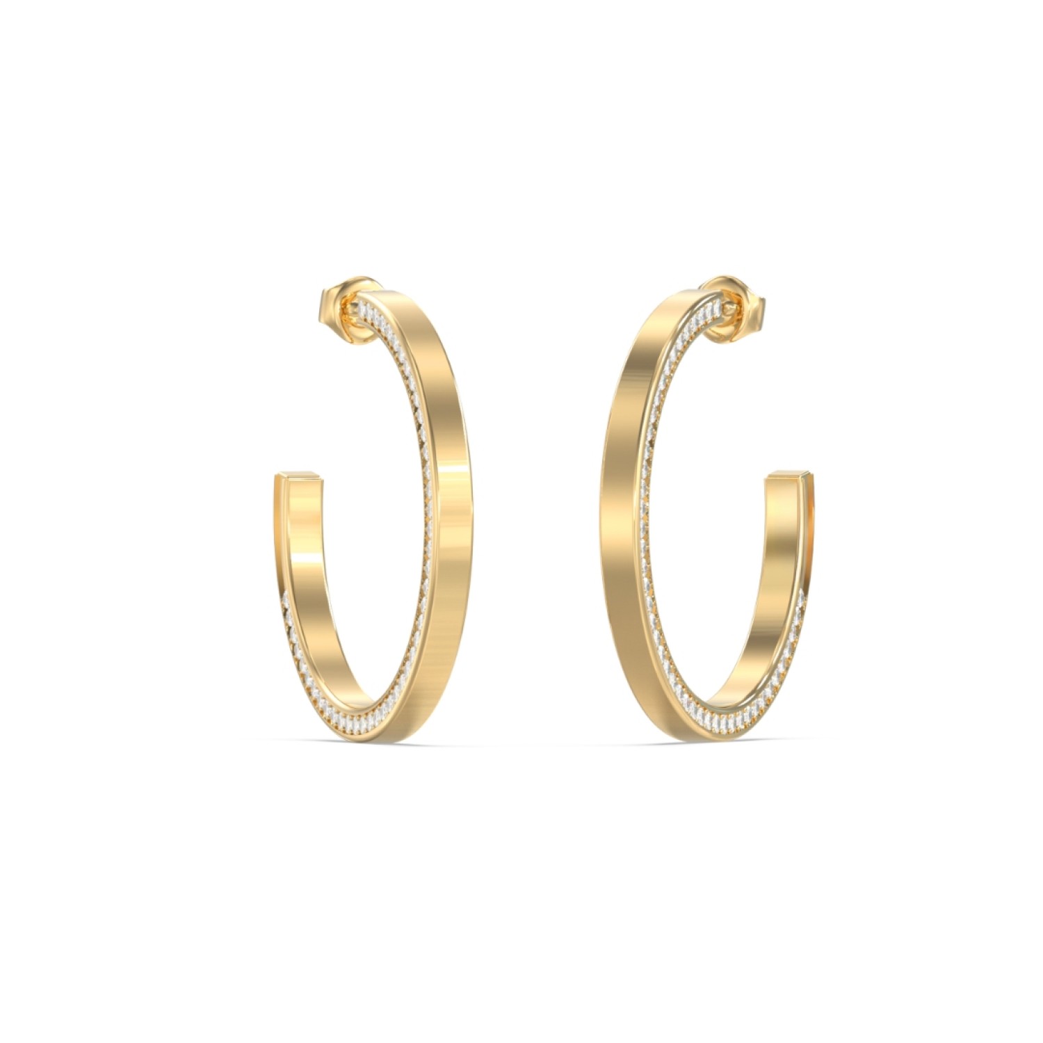 GUESS Ladies Silver-Tone 40mm Crystals Hoops JUBE06437JWYGT/U GUESS Ladies Silver-Tone 40mm Crystals Hoops JUBE06437JWYGT/U by Guess Jewellery