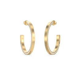 GUESS Ladies Silver-Tone 40mm Crystals Hoops JUBE06437JWYGT/U