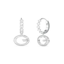 GUESS Ladies Silver-Tone G Camden 20mm Pendant Earrings JUBE06342JWRHT/U GUESS Ladies Silver-Tone G Camden 20mm Pendant Earrings JUBE06342JWRHT/U