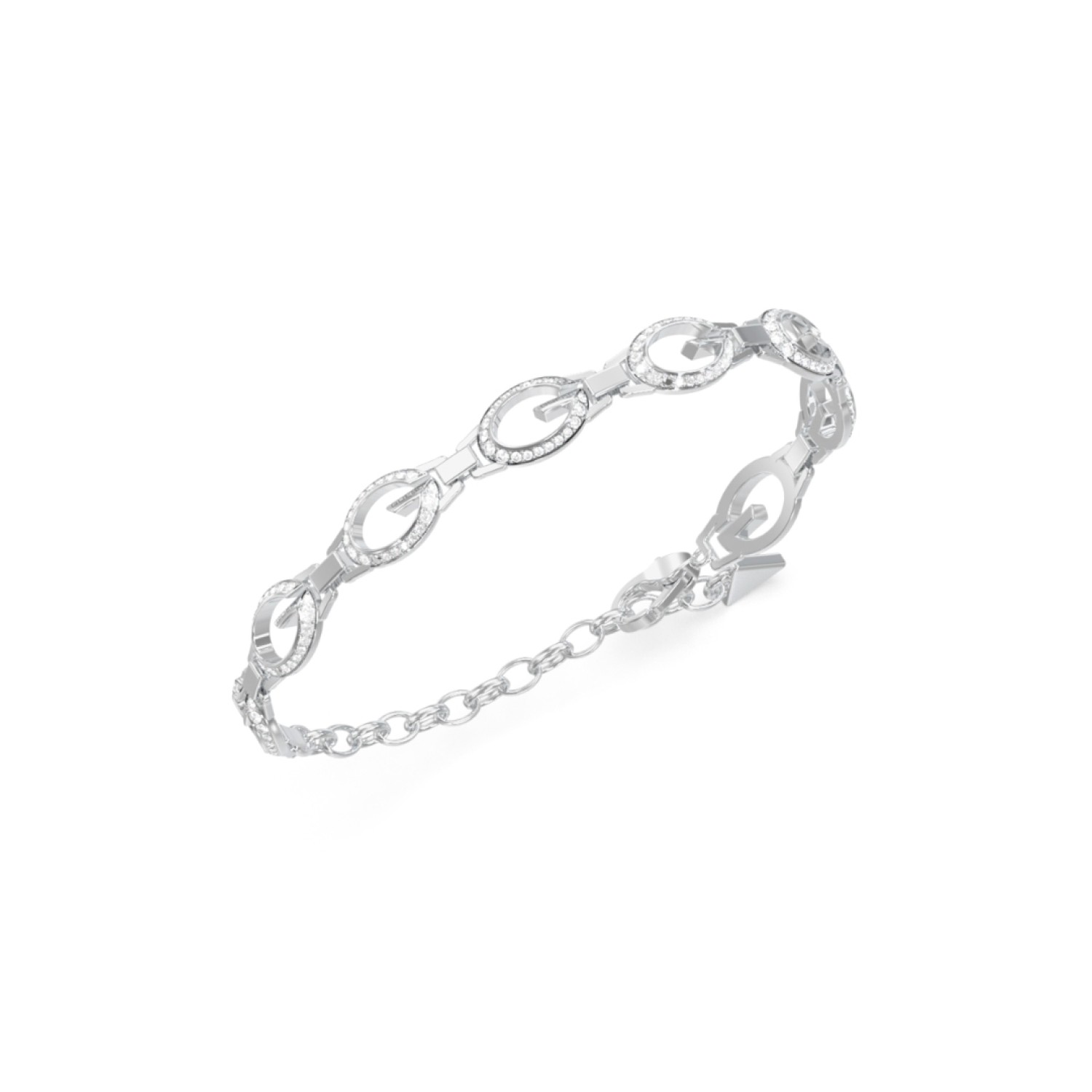 GUESS Ladies Silver-Tone G Camden Crystals Bracelet JUBB06341JWRHL GUESS Ladies Silver-Tone G Camden Crystals Bracelet JUBB06341JWRHL by Guess Jewellery