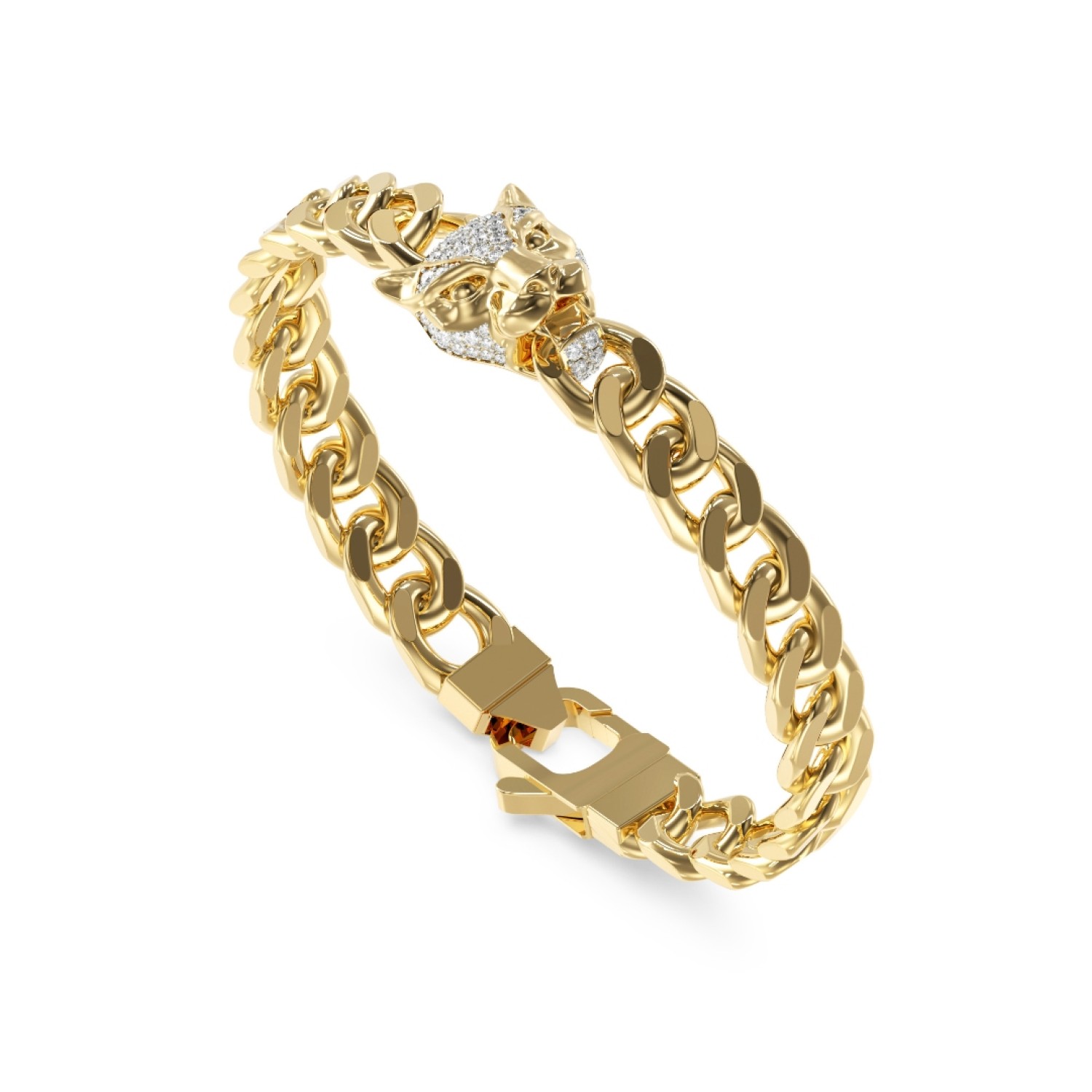GUESS Mens Gold-Tone Panther Chain Bracelet JUMB06083JWYGL by Guess Jewellery