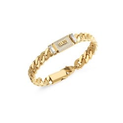 GUESS Mens Gold-Tone Supremo GUESS Tag Bracelet JUMB06066JWSTBKL GUESS Mens Gold-Tone Supremo GUESS Tag Bracelet JUMB06066JWSTBKL