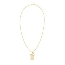GUESS Mens Gold-Tone Supremo GUESS Tag Necklace JUMN06065JWYGT/U
