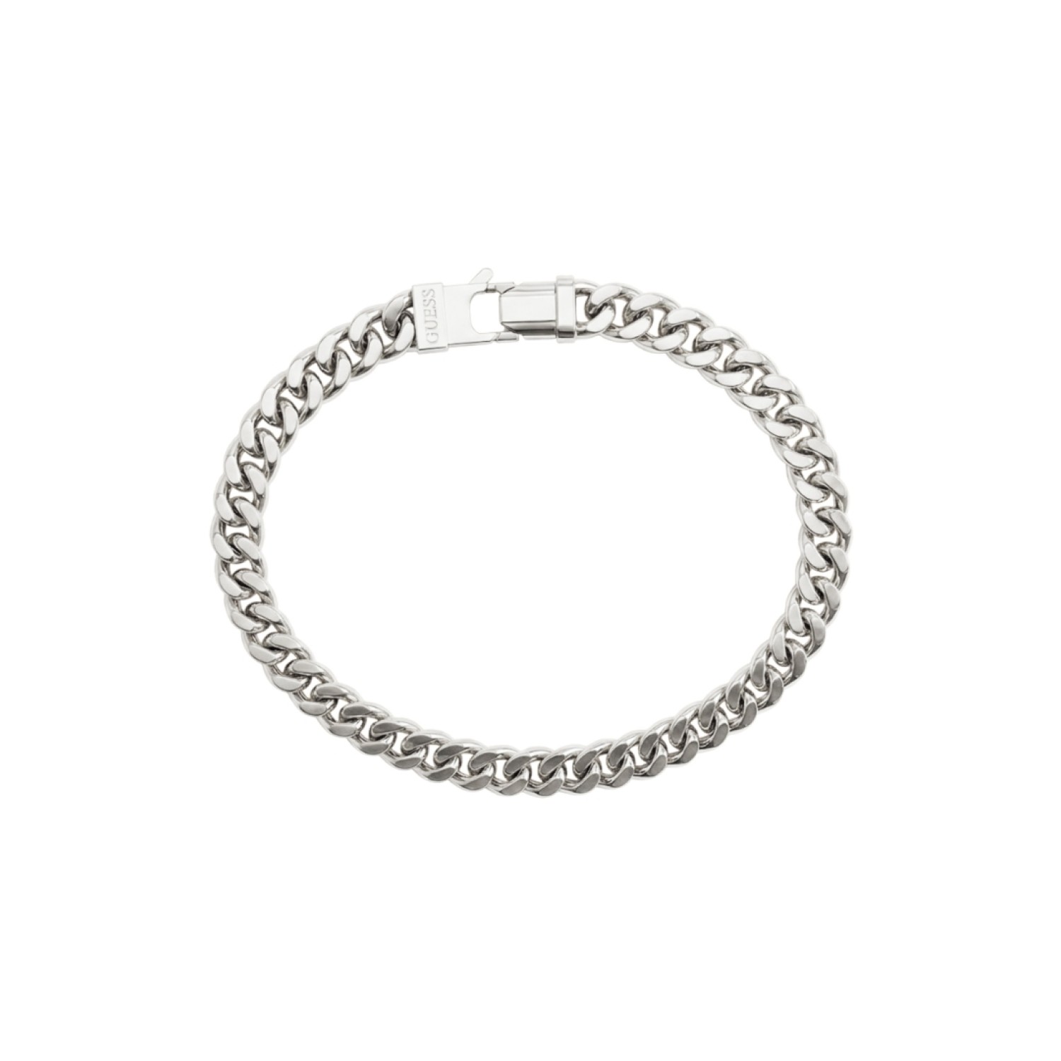 GUESS Mens Silver-Tone 8mm Curb Chain Bracelet JUMB06106JWSTL by Guess Jewellery