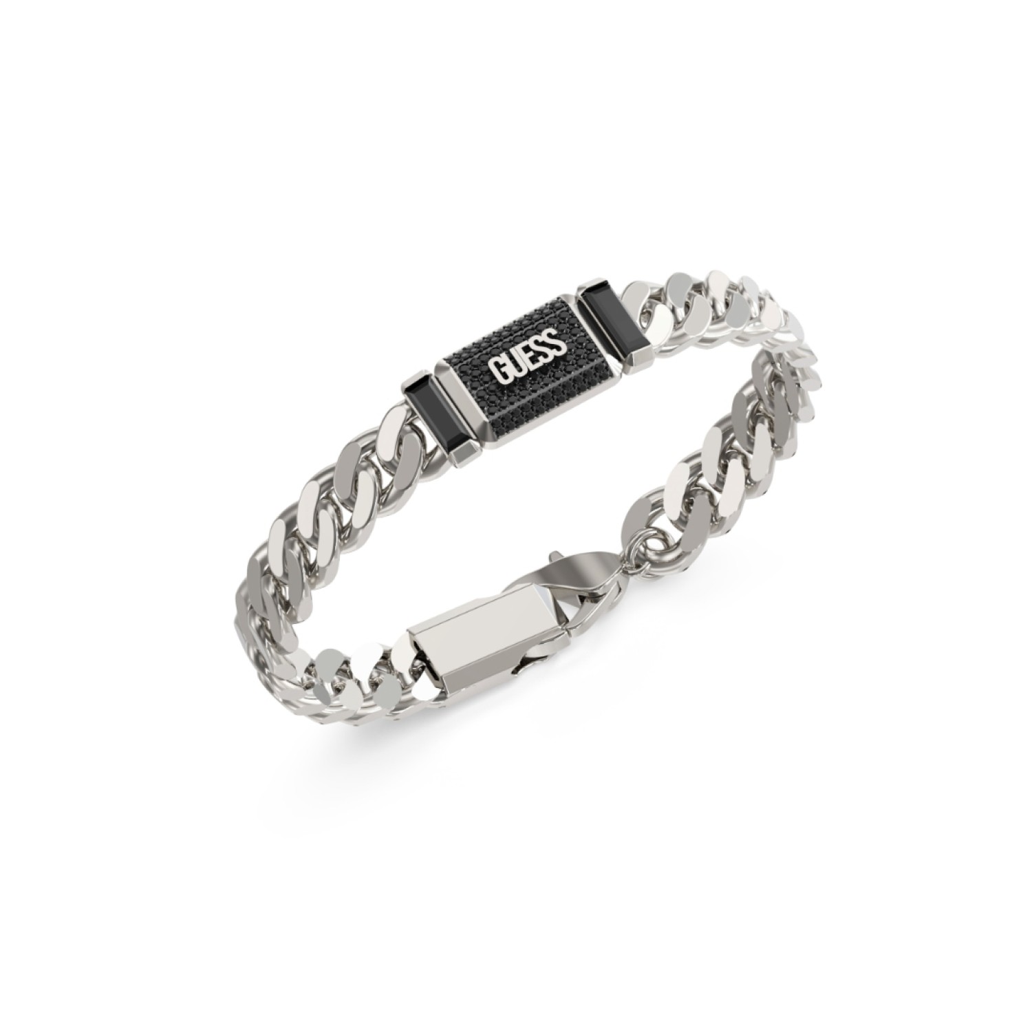 GUESS Mens Silver-Tone Supremo GUESS Tag Bracelet JUMB06066JWSTBKL by Guess Jewellery