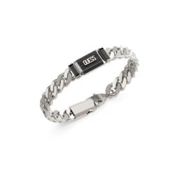 GUESS Mens Silver-Tone Supremo GUESS Tag Bracelet JUMB06066JWSTBKL GUESS Mens Silver-Tone Supremo GUESS Tag Bracelet JUMB06066JWSTBKL