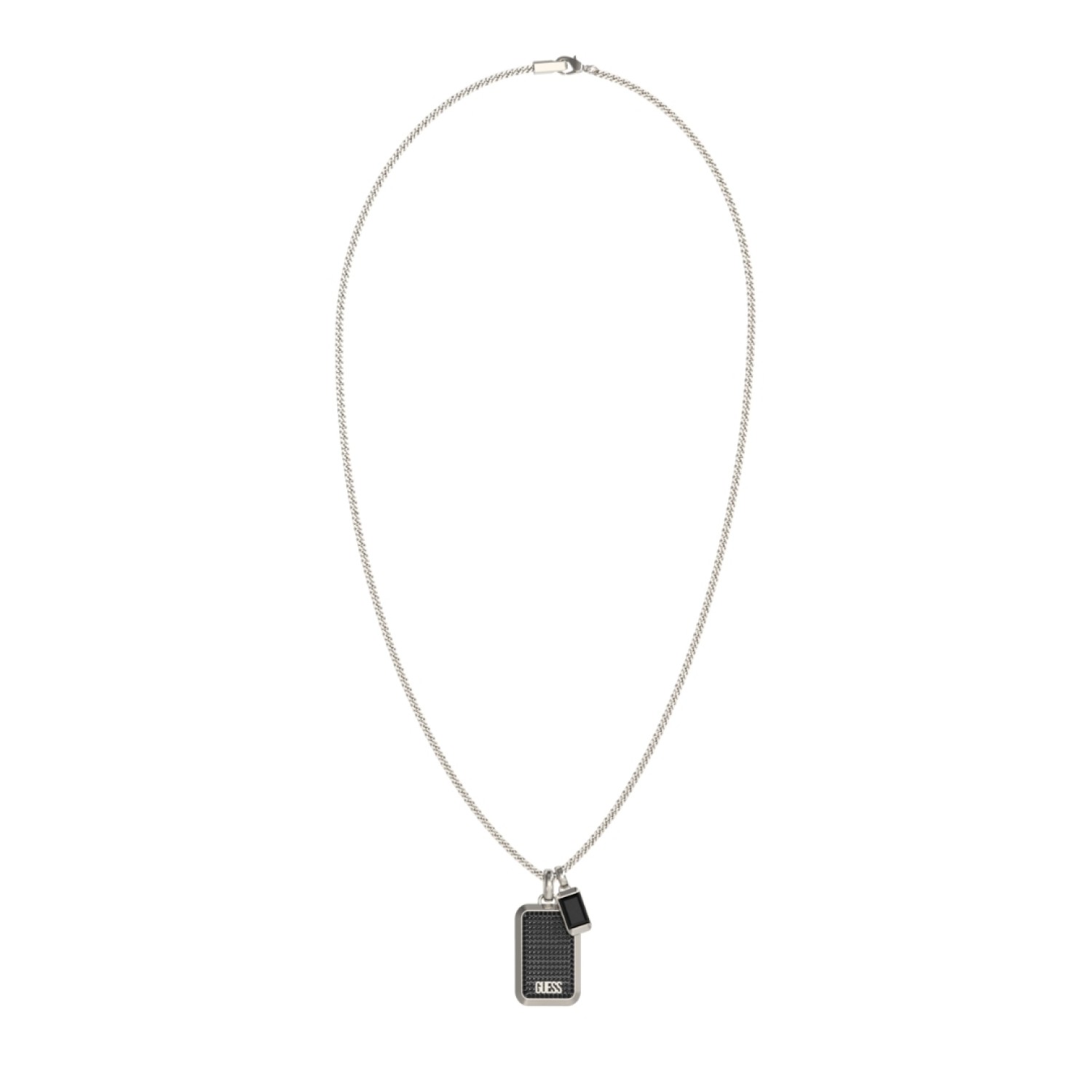 GUESS Mens Silver-Tone Supremo GUESS Tag Necklace JUMN06065JWSTBKT/U by Guess Jewellery