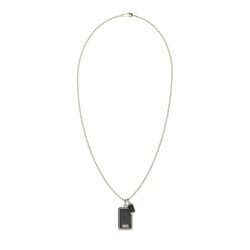 GUESS Mens Silver-Tone Supremo GUESS Tag Necklace JUMN06065JWSTBKT/U