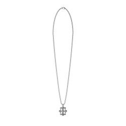 GUESS Silver-Tone Rebel Charm Necklace JUMN05050JWAST/U