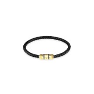 Gold-Tone Exagon Leather Bracelet JUMB05094JWYGBKL