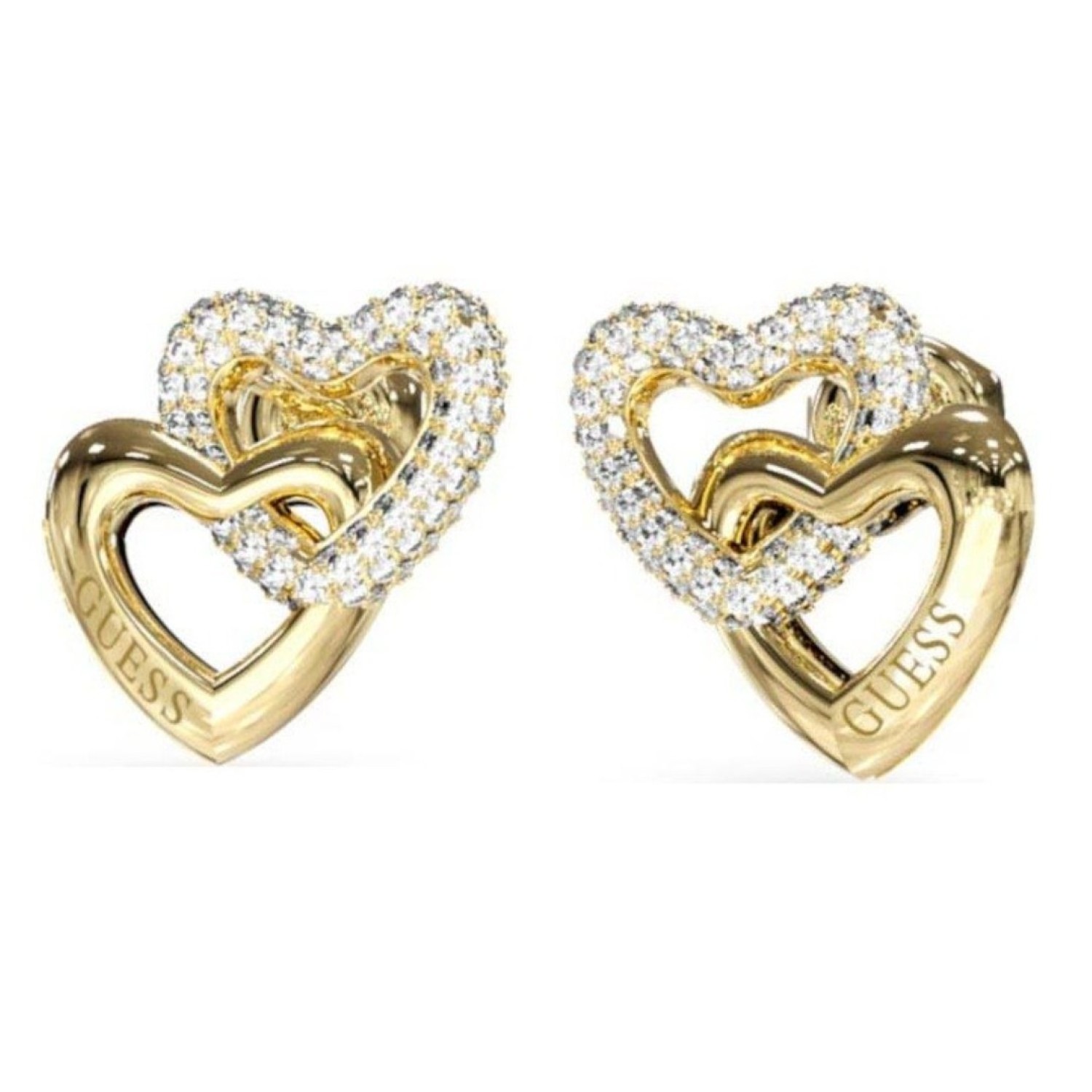 Gold‑Tone Heart Links Studs | JUBE06015JWYGT/U – Guess Jewellery | Fast NZ Delivery Guess Gold‑Tone Heart Links Studs JUBE06015JWYGT/U – Ladies Earrings