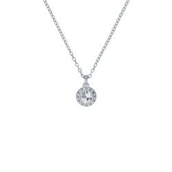SOLTELL: Solitaire Sparkle Crystal Pendant Necklace TBJ3695-01-02