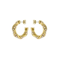 TIYAA: Twisted Pearl Hoop Earrings TBJ3953-02-28 