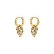 CHERISE: Crystal Cluster Heart Huggie Drop Earrings TBJ3980-02-02 CHERISE: Crystal Cluster Heart Huggie Drop Earrings TBJ3980-02-02