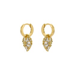 CHERISE: Crystal Cluster Heart Huggie Drop Earrings TBJ3980-02-02