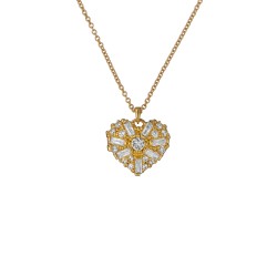 CHERISH: Crystal Cluster Heart Locket Pendant Necklace TBJ3981-02-02