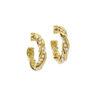TIYAA: Twisted Pearl Hoop Earrings TBJ3953-02-28 