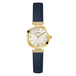 GW0614L5 GUESS Ladies Blue Gold Tone Analogue Watch