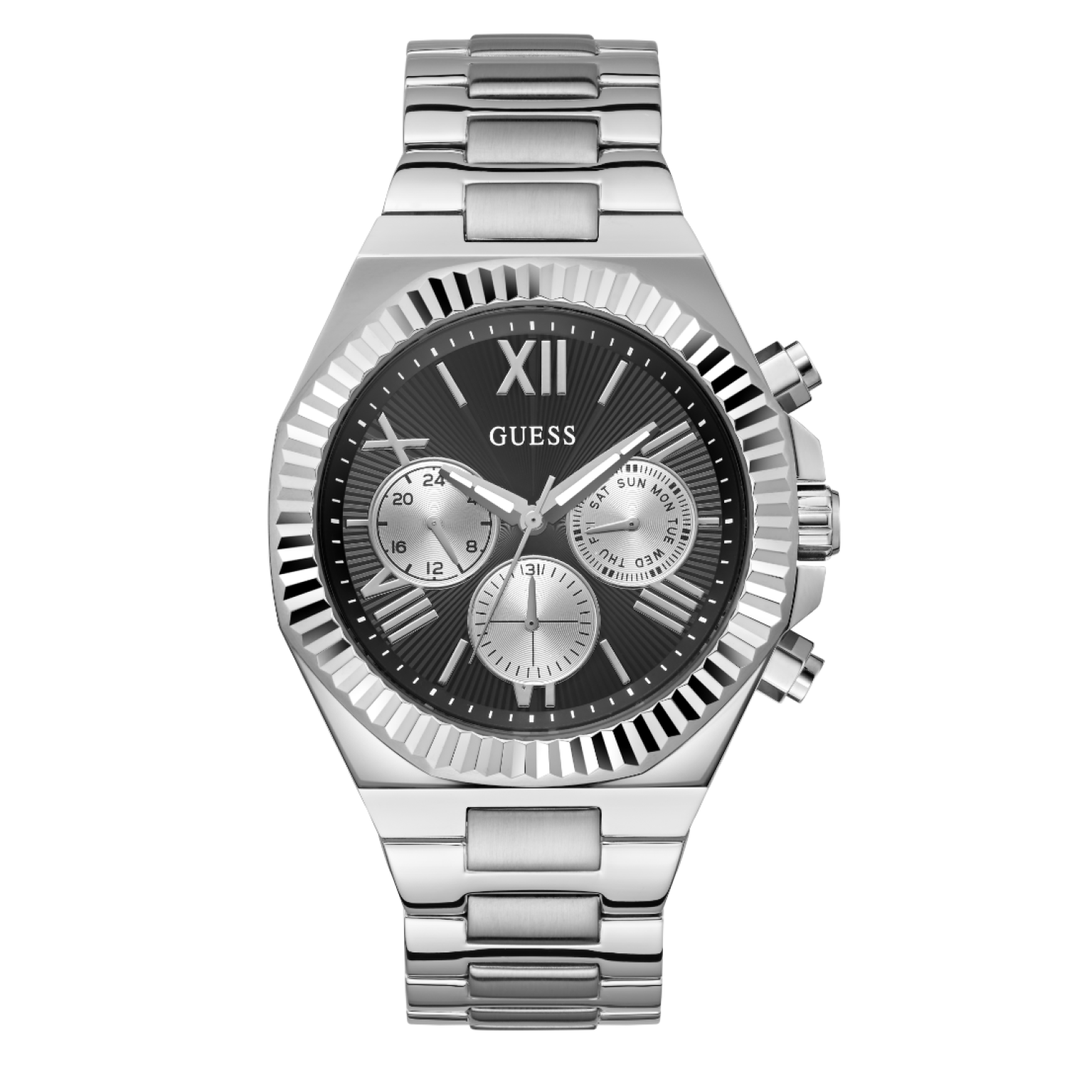 GW0703G1 Mens Silver Tone Multi-function Watch by Guess