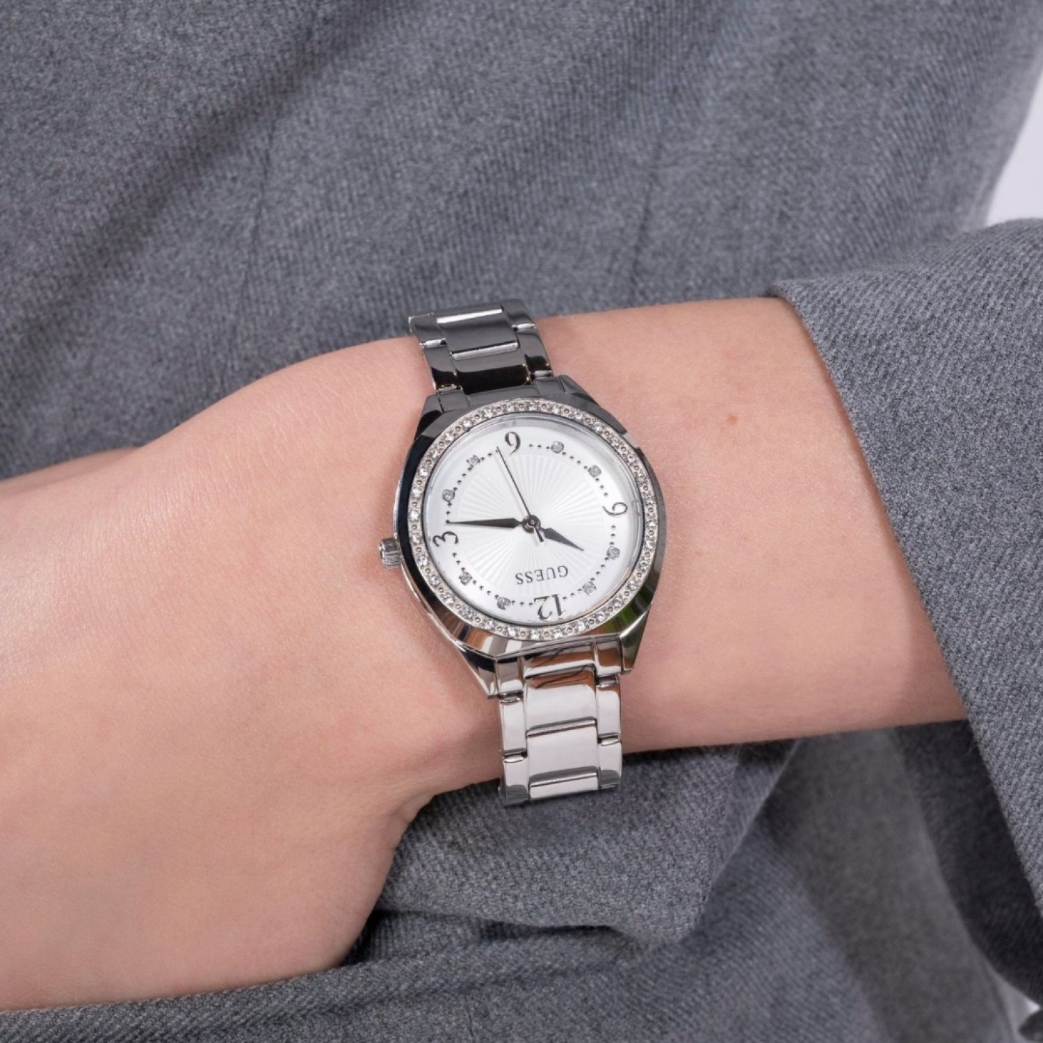 GW0767L1 GUESS Charlotte Silver Tone Watch by Stolen Girlfriends Club