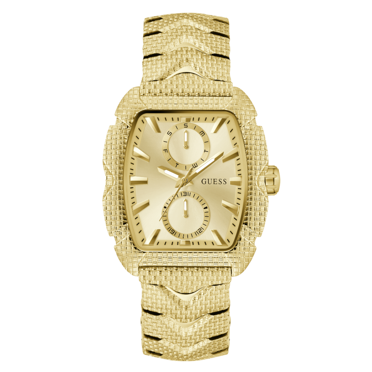 GW0885G1 GUESS Gold Tone Analogue Watch by Guess Watches
