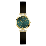 GW0912L4 GUESS Ladies Black Gold Tone Analogue Watch