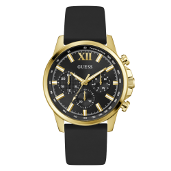 GW0913G2 GUESS Men's Black Gold Tone Multi-function Watch