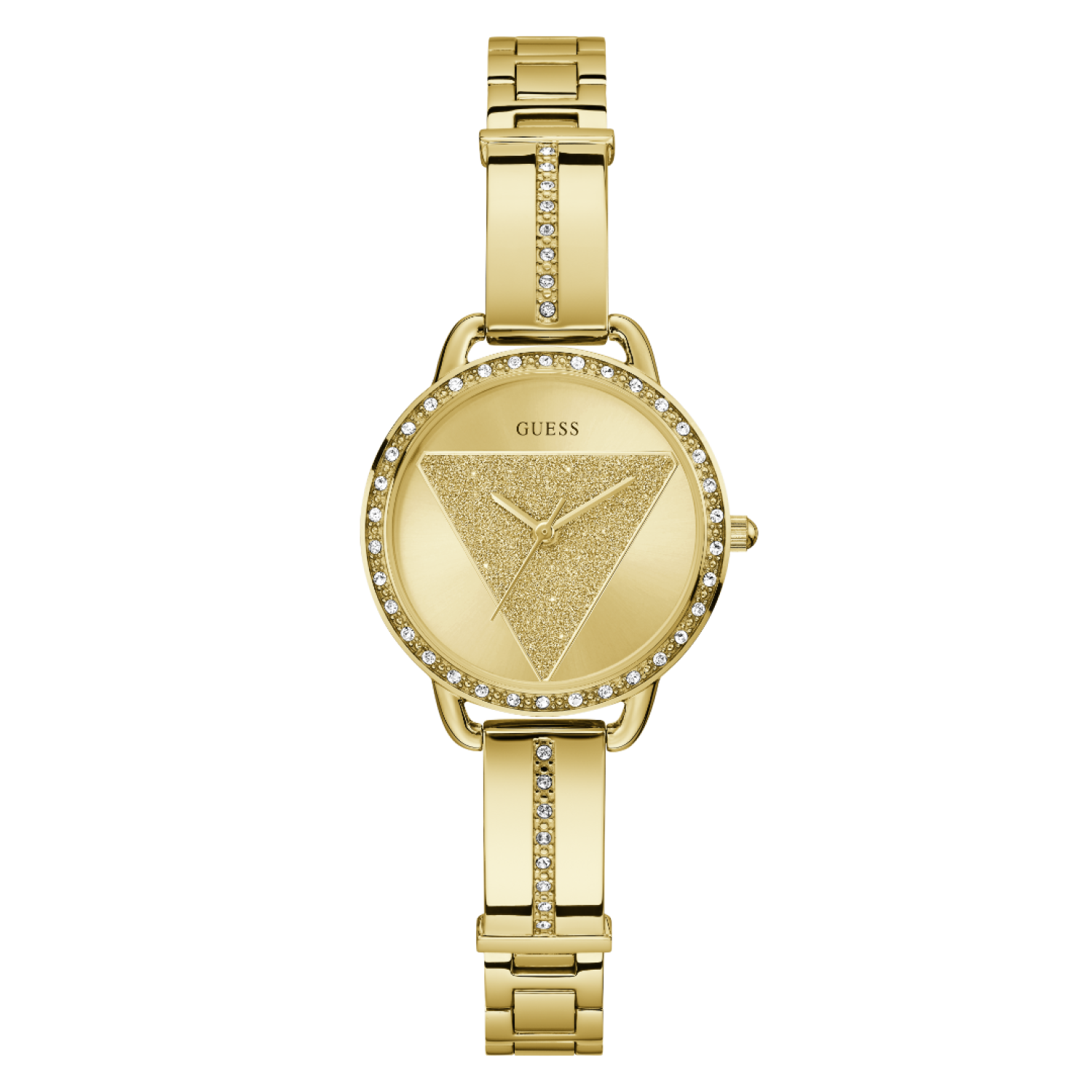 GW0914L2 GUESS Ladies Gold Tone Analogue Watch GW0914L2 GUESS Ladies Gold Tone Analogue Watch | Yellow gold casing with Gues Logo on Dial