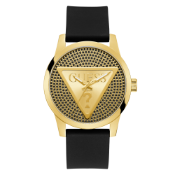 GW0916G GUESS Men's Black Gold Tone Analogue Watch