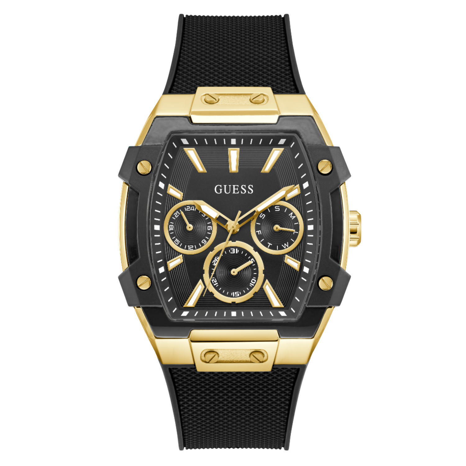 GW0956G2 Mens Black Gold Tone Multi-function Watch –Guess Watches GW0956G2 Mens Black Gold Tone Multi-function Watch by Guess