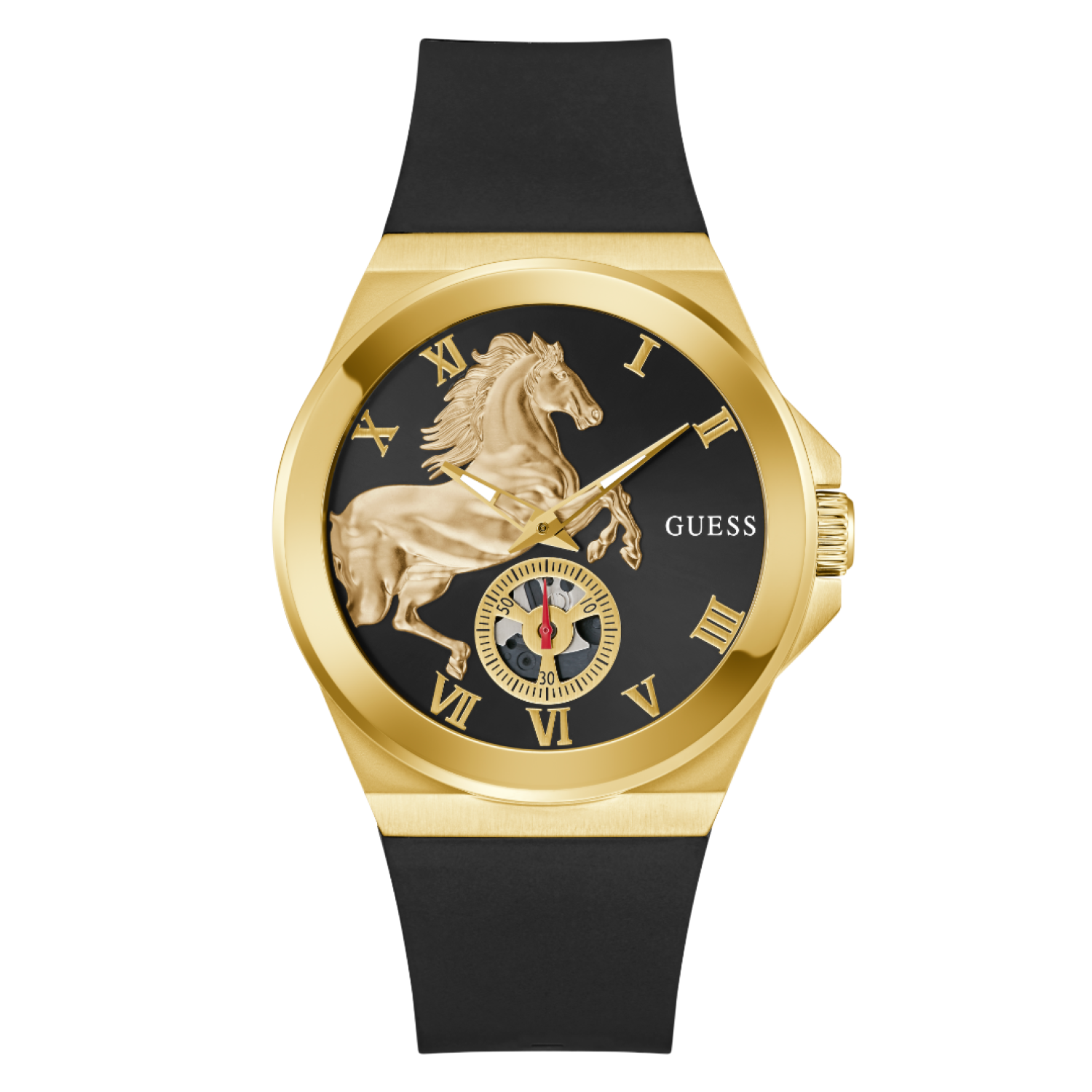 GW0979G1 Mens Black Gold Tone Analog Watch – Guess Watches GW0979G1 Mens Black Gold Tone Analog Watch by Guess
