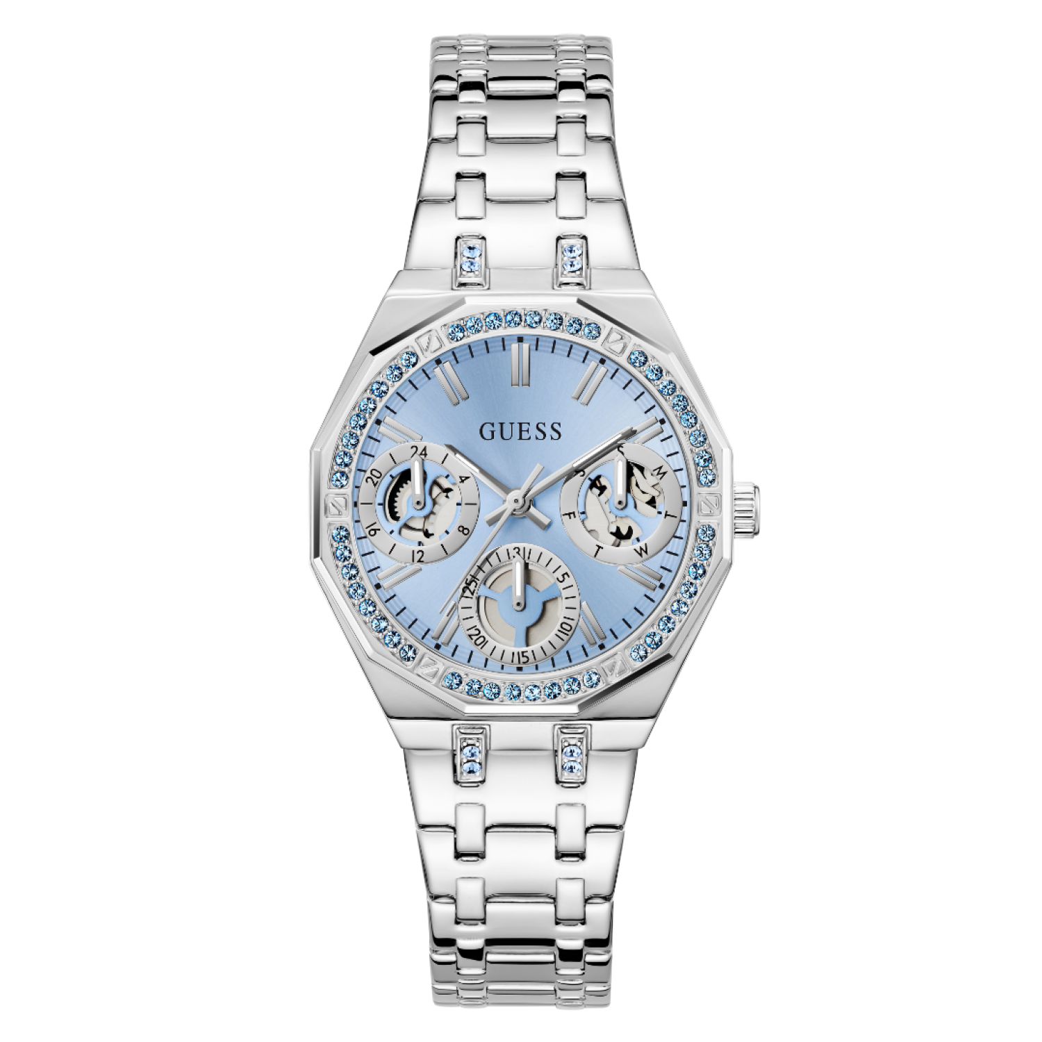 GW0989L2 Ladies Silver Tone Analogue Watch – Guess Watches GW0989L2 Ladies Silver Tone Analogue Watch by Guess