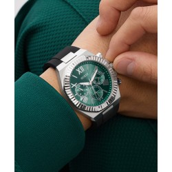 GW1011G1 GUESS Mens Silver-Tone Multi-Function Watch GW1011G1 GUESS Mens Silver-Tone Multi-Function Watch