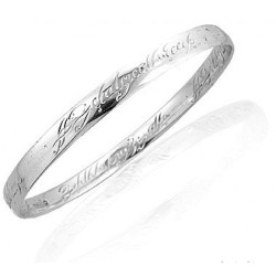 One Ring Official Bangle Engraved Elvish Script in Silver