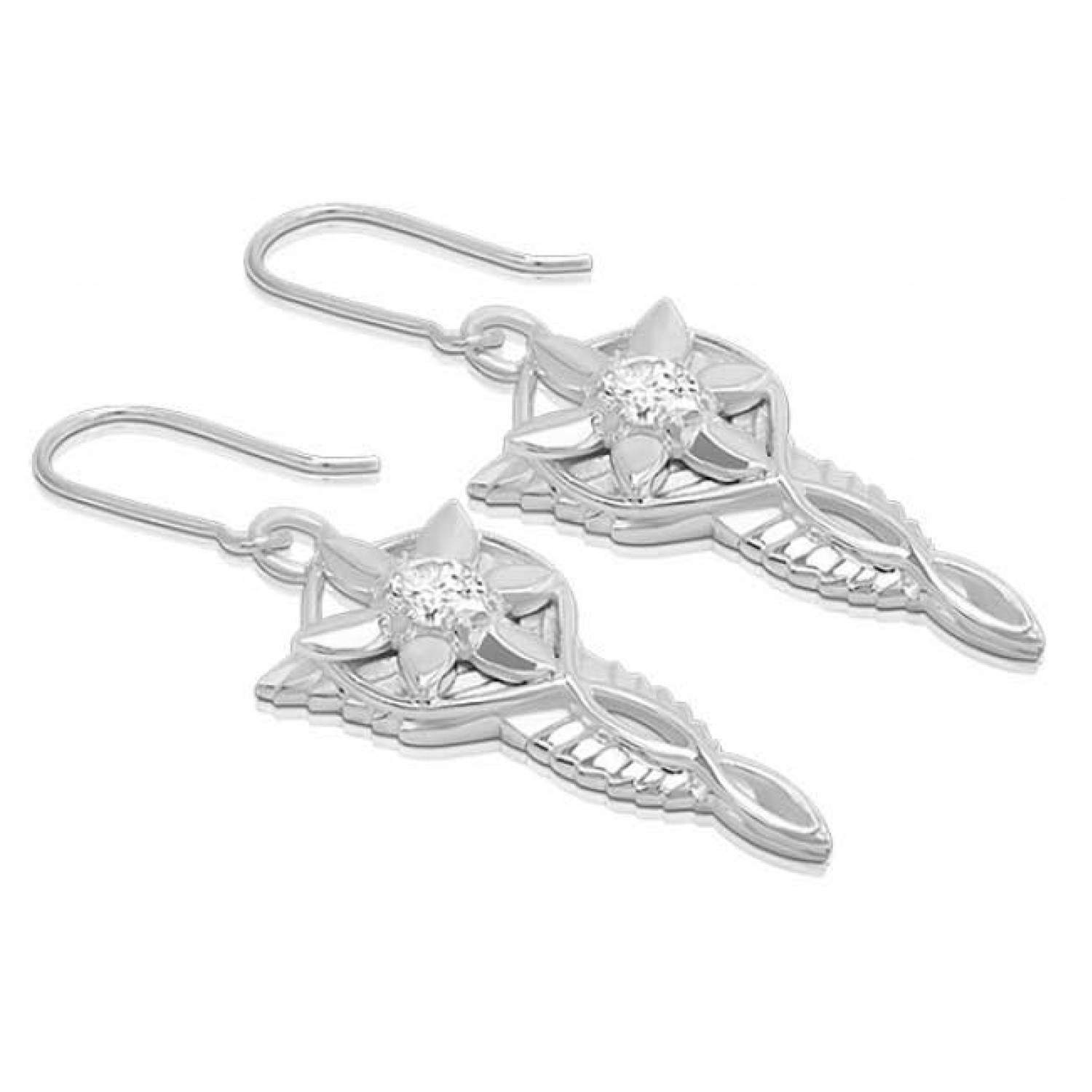 Lord of The Rings Official Arwens Evenstar Earrings. The Evenstar...and she took a white gem like a star that lay upon her breast hanging upon a silver chain... The Arwen Evenstar pendant was given to Aragorn by Arwen to show her eternal love... The penda