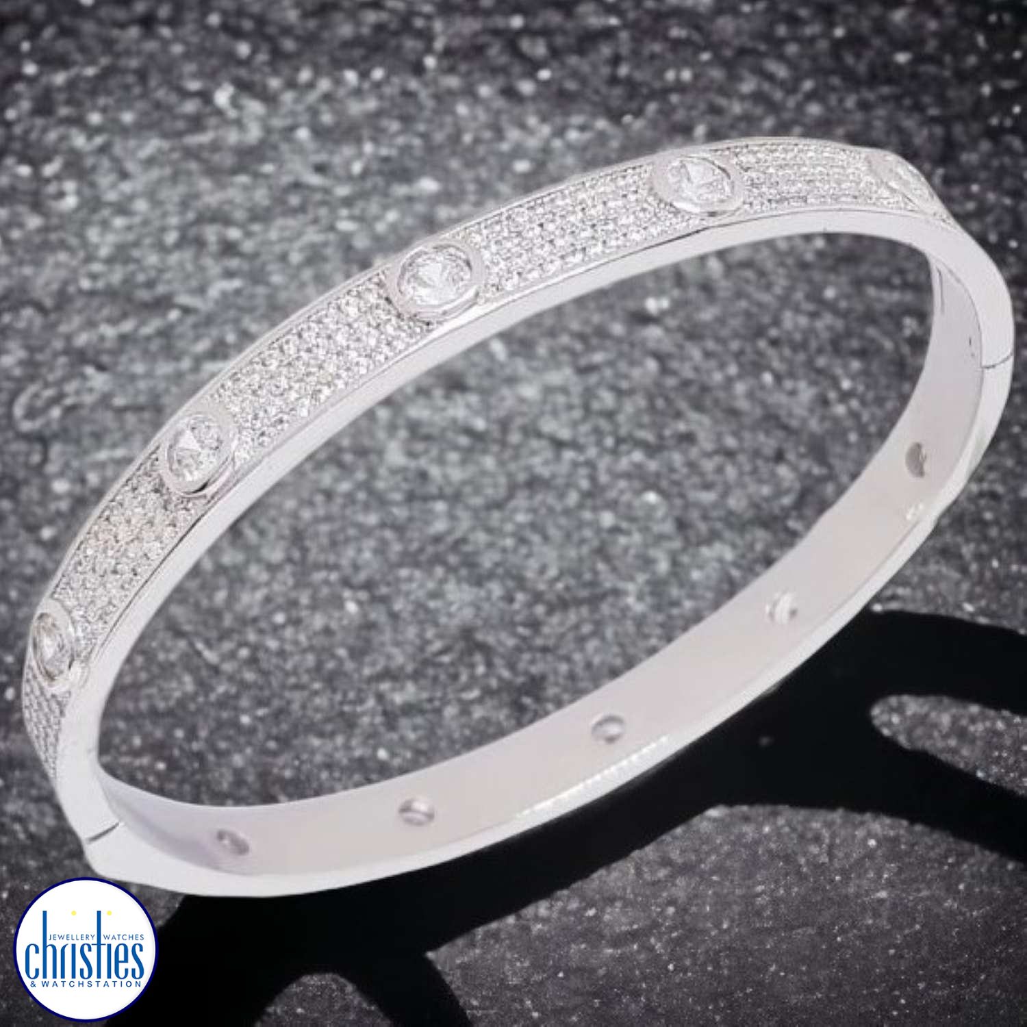 Christies Jewellery - Sterling Silver Cartier Style Bangle Watches Auckland NZ Sterling Silver Cartier Style Bangle QKACK01583 Watches Auckland