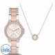 MK1054SET Michael Kors Mini Camille Multifunction Two-Tone Watch and Steel Necklace Set. MK1054SET Michael Kors Mini Camille Multifunction Two-Tone Watch and Steel Necklace SetAfterpay - Split your purchase into 4 instalments - Pay for your purchase over 